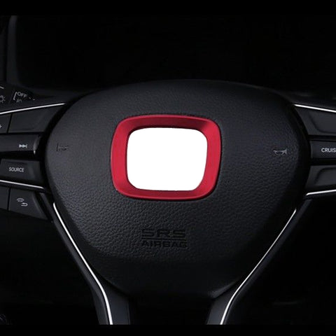 1pcs Red ABS Steering Wheel Center Logo Cover Trim Decoration Sticker for Honda Accord 10th 2018-2019