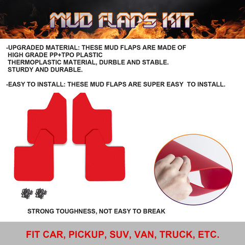 Front Rear Mudguards Mud Flaps Splash Guard Fender Protectors Set Universal Fit