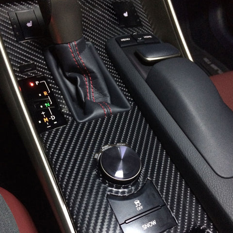 2pcs Carbon Fiber Car Gear Shift Knob Console Panel Trim Frame Cover for Lexus IS250 IS350 2014-2018