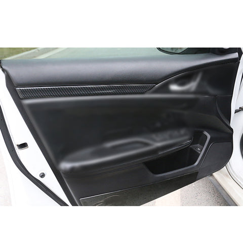 Carbon Fiber Pattern Door Strip Cover Decal For Honda Civic 10th Gen 2016-2021