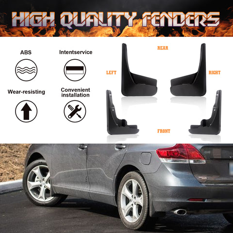 For 2008-2016 Toyota Venza 4PCS OE Style Front+Rear Splash Guard Mud Flaps Set