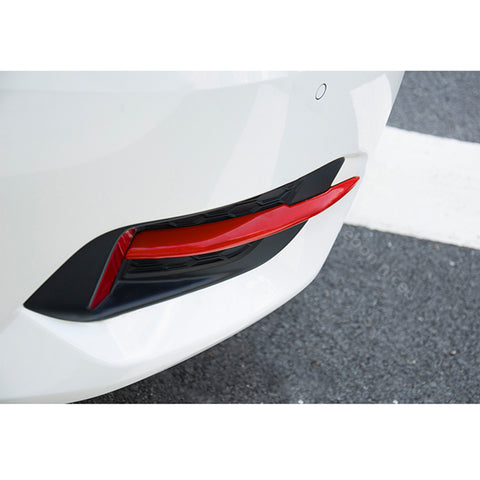 2pcs Red ABS Rear Fog Light Lamp Cover Moulding Trim for Honda Civic 2016-2019