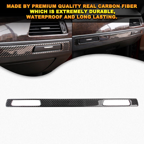 Real Carbon Fiber Copilot Cup Holder Strip Trim For BMW 3 Series E90 E92 E91 E93 2005-12