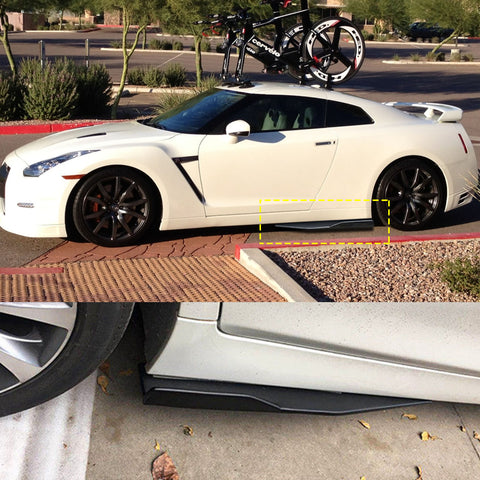 Gloss Black Side Skirt Rocker Winglets Splitters Extensions Diffusers Lip Wind Wing Body Kit Compatible With Most Cars Universal Fit