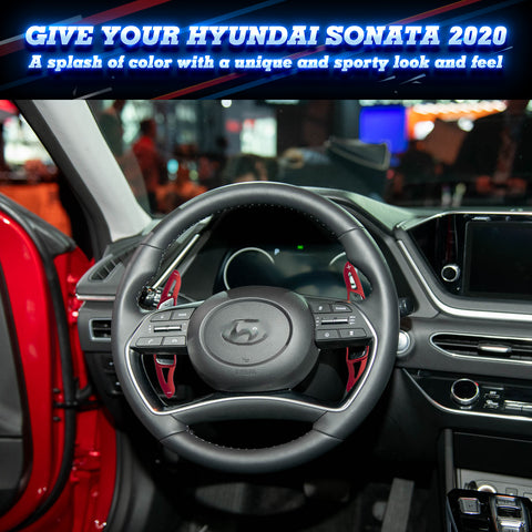 2x Aluminum Red Steering Wheel Paddle Shifter Extensions For Hyundai Genesis G70