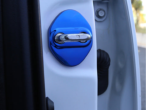 4pcs Blue/Black/Red/Silver Door Lock Cover Stainless Steel Car Door Lock Latches Cover Protector for Toyota Camry 2006-up