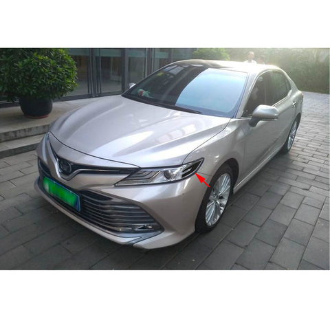 Carbon Fiber Style Front Headlight Eye Edge Cover Trim for Toyota Camry 2018-2020, Sporty Racing Car Headlight Eyelid Eyebrow Molding Decoration