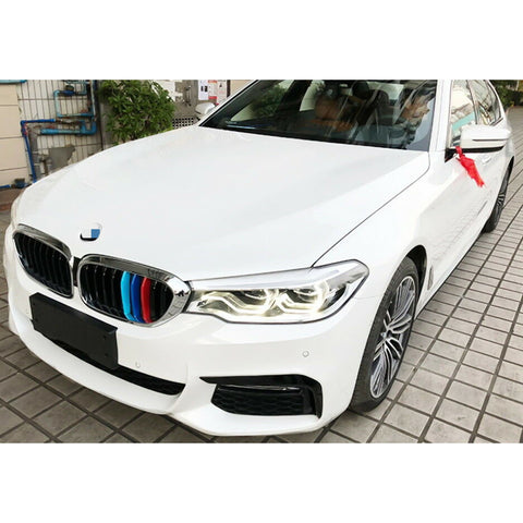 1 Set TRI Color Sporty Kidney Grille Insert Trim Stripe Exactly Fit BMW 6 Series GT G32 2018 2019 (9 Beam Bars)