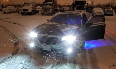 for Chrysler 300 2005-2009 LED Headlight Fog Light Combo Kit Super Bright, 9006 9005 LED Headlight Low High Beam + H10 9145 LED Fog Light Bulb 6000K White