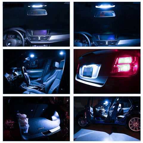 2pcs T10 168 W5W Super Bright 8-SMD LED Car Interior Map Reading Light Bulb Dome License Plate Cargo Lamp, Fading Blue to White