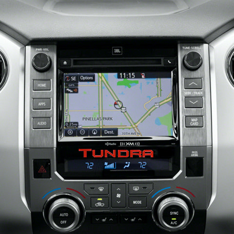 Red / White Dashboard Radio Letter Insert Overlay Vinyl Decal Sticker for Toyota Tundra 2014-2019