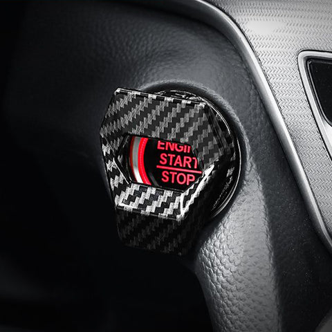 Carbon Fiber Aluminum Engine Start Stop Push Button Ignition Decor Trim Cover