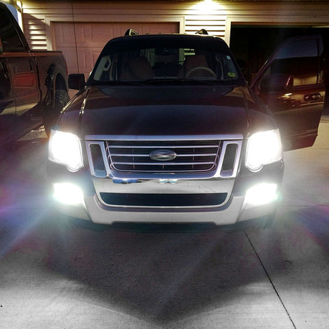 4pcs LED High Low Beam Headlight Fog Light Bulbs Kit White 6000K for Ford Explorer 2006-2010/Fit Ford Expedition 2007-2014