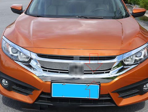 ABS Front Bumper Center Grille Lower Frame Cover Trim Honda Accord 2016 2017 2018 Chrome Silver