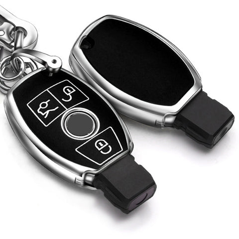 For Mercedes Benz Key Fob Cover, Key Fob Case for Mercedes Benz C E M S CLA CLS CLK GLC GLK G Class Soft TPU Full Cover Protection Smart Remote Keyless Entry Key Fob Shell, Black