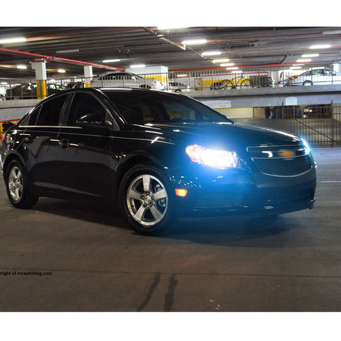 8000K Ice Blue LED Headlight Bulb All-in-One Conversion High Low Beam Kit, 6000LM Super Bright Fog Light Replacement