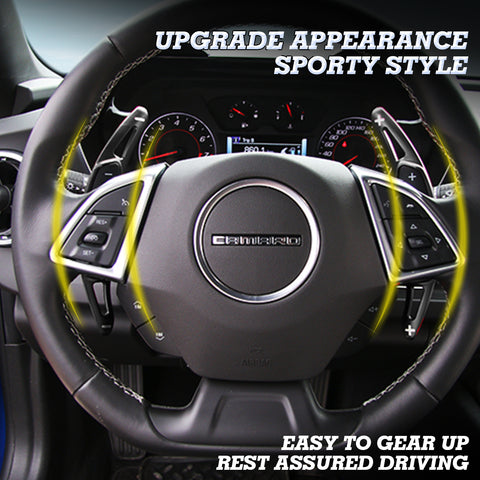 Black Alloy Steering Wheel Extension Paddle Shifter For Chevy Corvette Camaro