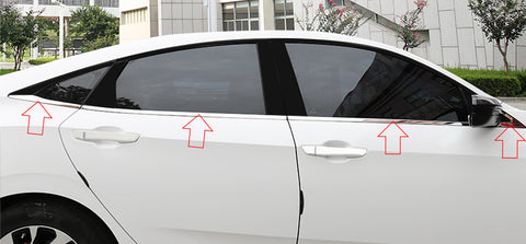 For Honda Civic 10th 2016 2017 2018 2019 2020 4-Door Stainless Steel Lower Window Frame Door Cover Molding Trim (8 Pieces)