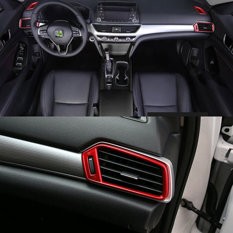 for Honda Accord 2018 2019 Dashboard Air Vent AC Outlet Cover Frame Trim, Red Interior Decoration