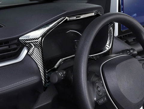Auto Center Dashboard Instrument Frame Cover Trim For Toyota RAV4 2019-2024 , Carbon Fiber Pattern