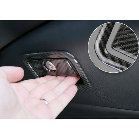 ABS Carbon Fiber Copilot Glove Storage Box Handle Cover Trim for Toyota Camry 2018-2024
