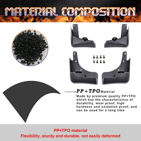 4X Front Rear Mud Flaps Kit Splash Guards Direct Fit For Nissan Rogue 2014-2020