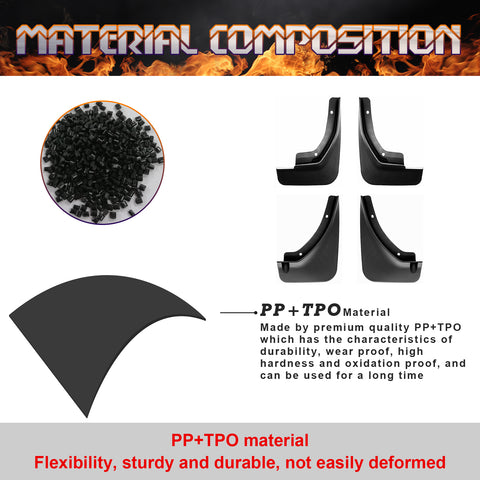 Front and Rear Fender Flares Mud Flap Splash Guard Set For Ford Escape 2020-2025