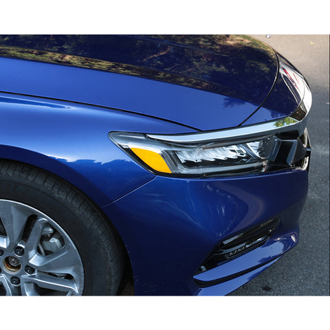 2pcs Yellow Headlight Eyebrow Eyelid Reflective Sticker Trim for Honda Accord 2018 2019, Styling Headlamp Eye Lid Warning Safety Reflector Overlay Decal