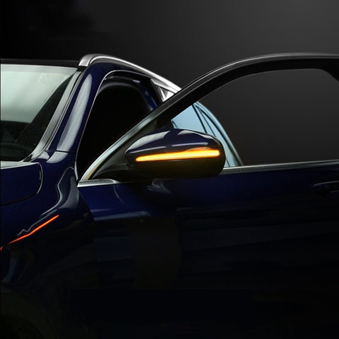 Amber LED Side Mirror Turn Signal Light for Mercedes Benz C E S GLC Class 2014-up, Smoked Black Dynamic Sequential Blink Side Mirror Marker Lens
