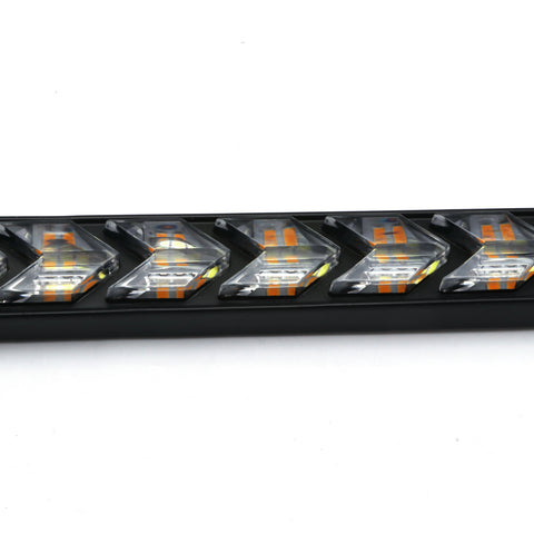 Switchback Flowing Strip Arrow Turn Signal Driving Fog Light Universal fit Most Cars, Trucks and SUVs, 9 SMD White & Amber