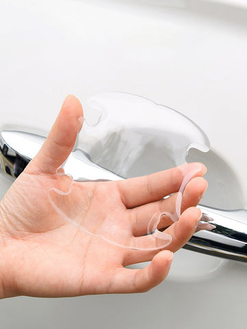 4pcs 3D Transparent Door Handle Protective Film Paint Guard Epoxy Resin Sticker Anti-Scratch Invisible Protection Film Anti-Collision Decal Compatible with Most Cars Trucks SUV