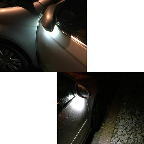 LED Side Mirror Puddle Light Assembly for Volkswagen Golf 5 Mk5 MKV Passat Jetta Eos, 18-SMD White Super Bright LED Side Under Mirror Puddle Lamp Rear View Mirror Puddle Light