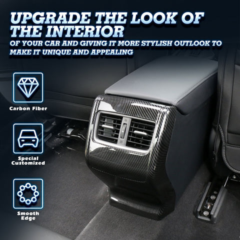 Carbon Fiber Texture AC Air Vent Outlet Rear Center Cover Trim For Honda Accord 2018 2019 2020 10th Generation