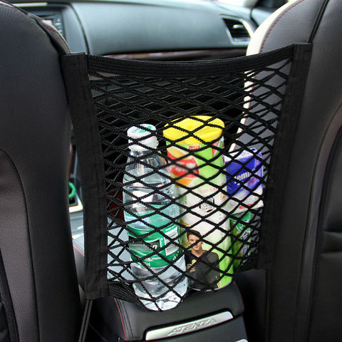 Car Seat Storage Mesh Organizer, Universal Car Seat Organizer Cargo Net Hook Pouch Holder for Purse Bag Phone Tissues, Dog Car Net Barrier, Pets Children Kids Disturb Stopper