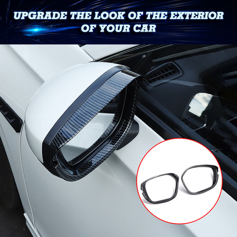 Carbon Fiber Pattern Rear View Side Mirror Cover Trim For Honda Civic 11th Gen