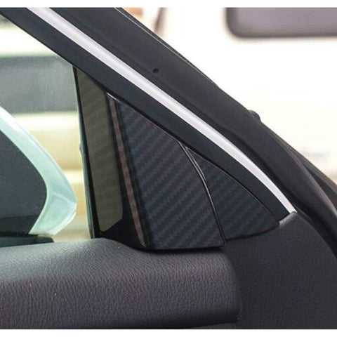 Carbon Fiber Style / Red Interior Car Front Door A Pillar Cover Trim for Toyota Camry 2018 2019 2020 2021 2022 2023 2024