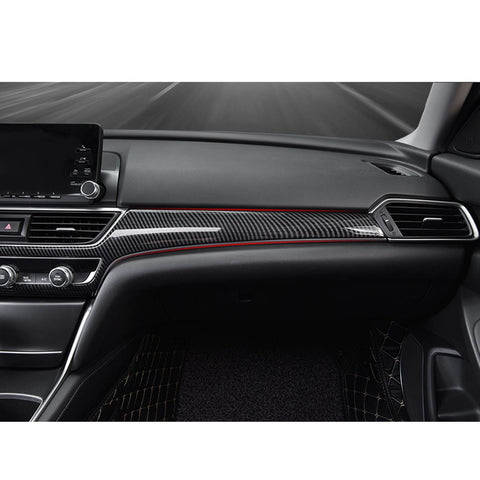 ABS Carbon Fiber / Red ABS Car Dashboard AC Switch Button Panel Frame Cover Trim for Honda Accord 2018 2019