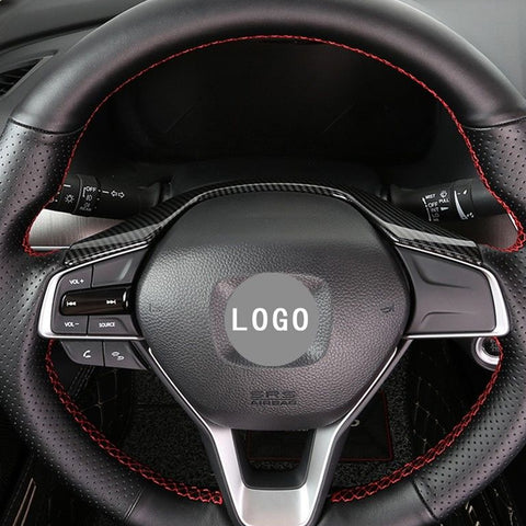 Carbon Fiber Style / Red Steering Wheel Frame Cover Trim Inner Decoration Fit Honda Accord 2018