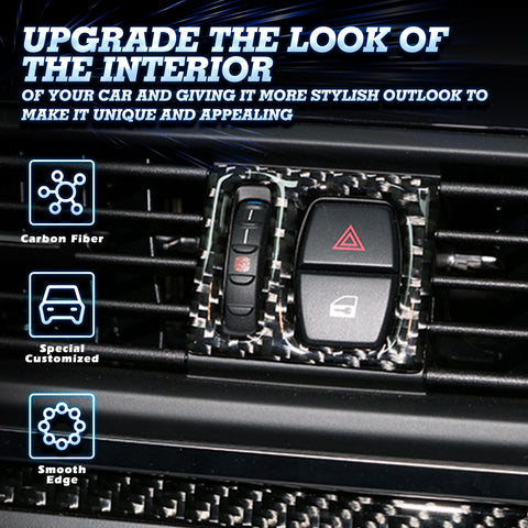 3Pcs Inner Real Carbon Fiber Center Dashboard Air Control Vent Outlet Cover Trim For BMW 5 Series F10 F11 F18 2011-17