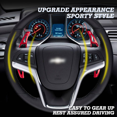 Red Aluminum Steering Wheel Paddle Shifter Extension For Chevy Camaro 2012-2015