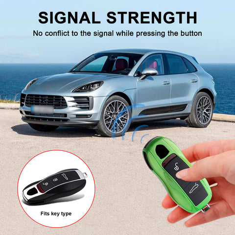 Gloss Green Remote Key Fob Case Shell Protector For Porsche Macan Carrera 911 991
