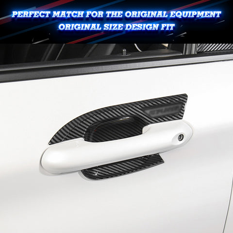 Carbon Fiber ABS Exterior Door Handle Bowl Cover Trim For Ford Explorer 2020-23