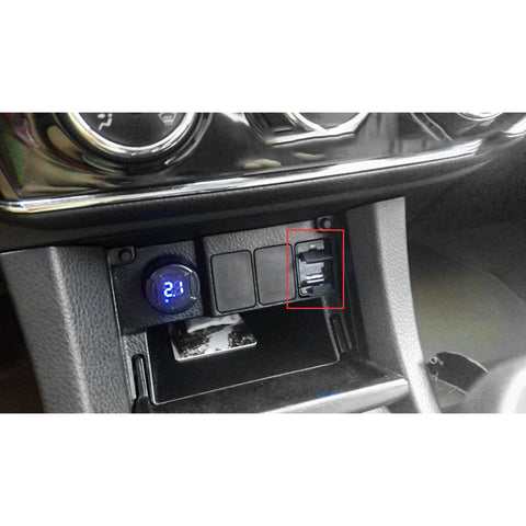 Dual USB Car Charger Socket with Audio Input Port for Toyota FJ Cruiser Highlander Tacoma 4Runner Camry RAV4 Tundra - High Speed USB Charging for iPhone iPad Samsung Digital Camera