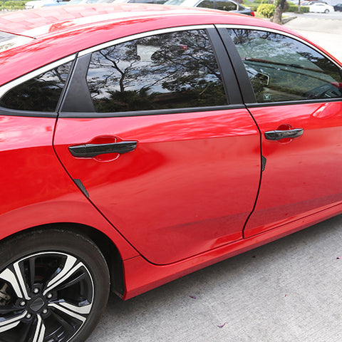 Carbon Fiber Style Door Handle+Door Edge Protect Trim For Honda Civic 8th 06-11