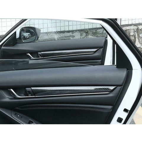 4pcs Car Interior Door Panel Stripe Cover Molding Trim ABS Carbon Fiber for Honda Accord 2018 2019