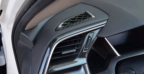 2pcs ABS Carbon Fiber Dashboard Air Vent Trim AC Outlet Frame Cover Molding Wind Outlet Decoration Sticker for Honda Civic 10th Gen 2016 2017 2018 2019 2020