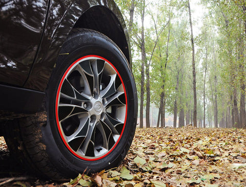 20x Red Reflective Car Motorcycle Wheel Hub Rim Stripe Tape Decal Stickers Universal Fit For Car Wheel 14''-20''