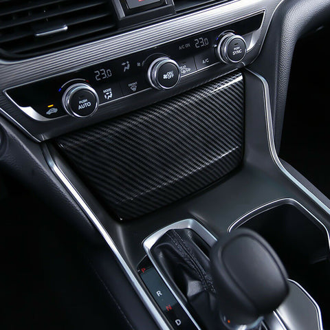 Carbon Fiber Print Cigarette Lighter Panel Cover Trim For Honda Accord 10th Gen 2018 2019 2020