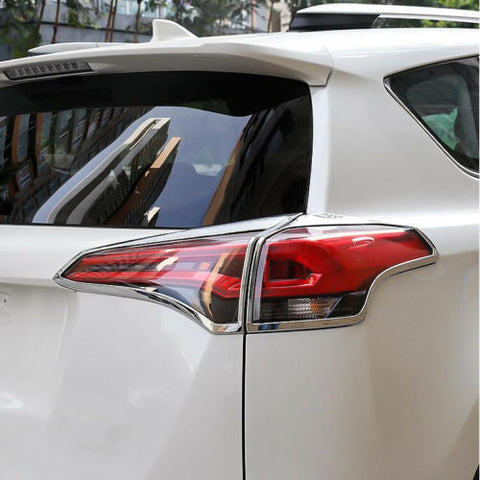 4pcs Styling ABS Chrome Rear Tail Light Molding Cover Trim for Toyota RAV4 2016-2018