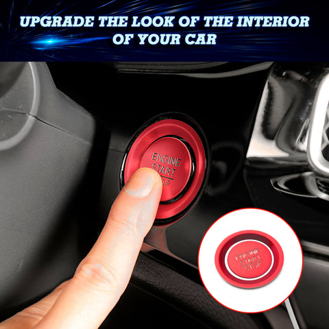 Red JDM Sport Style Engine Start Button Cover Trim For Honda Civic 11th Gen 2022